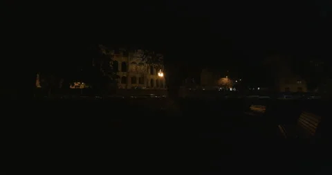Pula Arena at Night from Park Vídeos de archivo 334864768