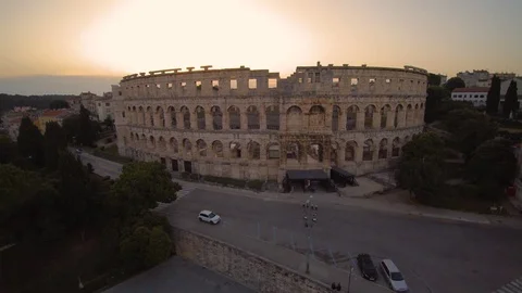 Pula Arena from sky 4K Видео 69803934