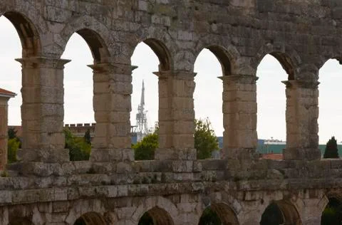 Pula colosseum Stock Photos