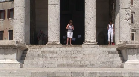 Pula Temple of Augustus Stock Footage 1060365