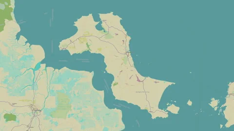 Pulau Bangka Island in the Java Sea. OSM map. Zoom Stock Footage 321941212