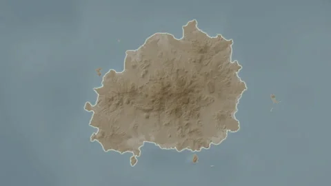 Pulau Bawean Island in the Java Sea. Sepia map. Zoom Stock Footage 302805807