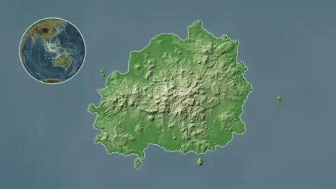 Pulau Bawean Island in the Java Sea. Physical map. Slide 動画素材 302831241