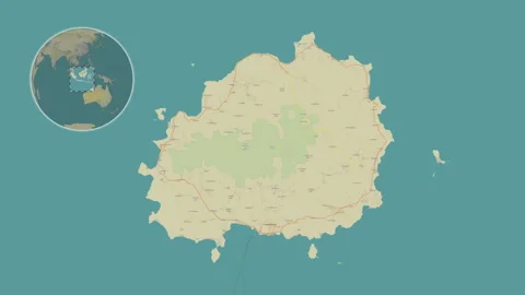 Pulau Bawean Island in the Java Sea. OSM map. Slide Vídeos de archivo 302918113