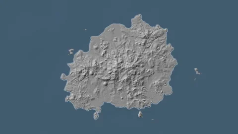 Pulau Bawean Island in the Java Sea. Steel Blue map. Zoom 動画素材 303002319