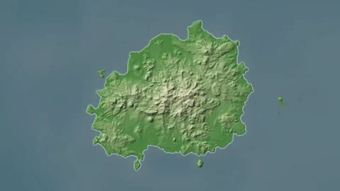 Pulau Bawean Island in the Java Sea. Physical map. Zoom Video stock 303006051