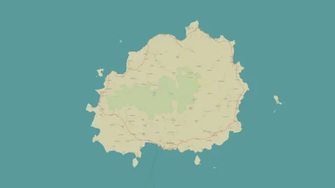 Pulau Bawean Island in the Java Sea. OSM map. Zoom Stock Footage 303012669