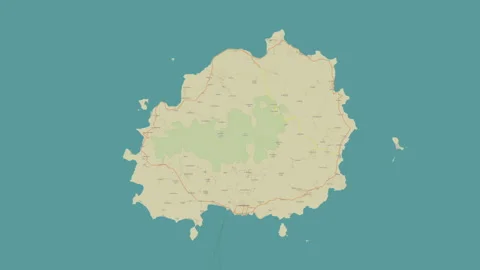 Pulau Bawean Island in the Java Sea. OSM map. Zoom Stock Footage 321942116