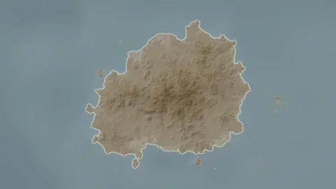 Pulau Bawean Island in the Java Sea. Sepia map. Zoom Stock Footage 321947910