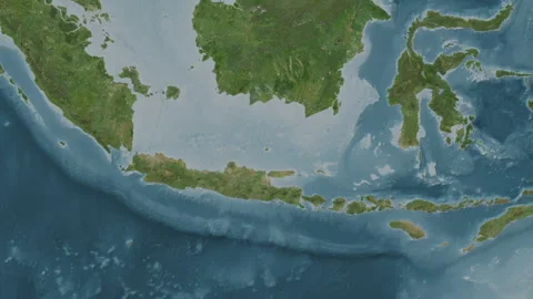 Pulau Bawean Island in the Java Sea. Satellite map. Zoom Stock Footage 321990409