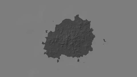 Pulau Bawean in the Java Sea on a bilevel elevation map Illustration