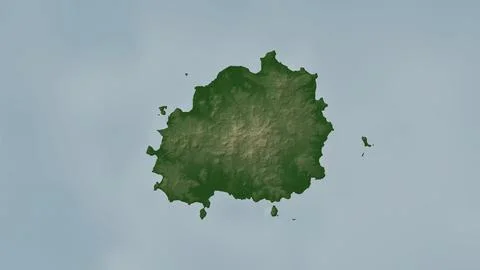 Pulau Bawean in the Java Sea on a colored elevation map Illustration