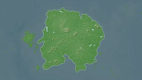 Pulau Billiton Island in the Java Sea. Physical map. Zoom Vídeos de archivo 302834949