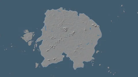 Pulau Billiton Island in the Java Sea. Steel Blue map. Zoom Vídeos de archivo 303002736