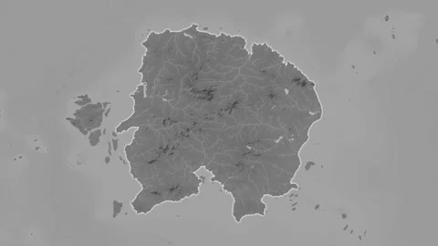 Pulau Billiton Island in the Java Sea. Bilevel map. Zoom Stock Footage 321936680
