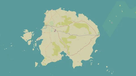 Pulau Billiton Island in the Java Sea. OSM map. Zoom Stock Footage 321942546