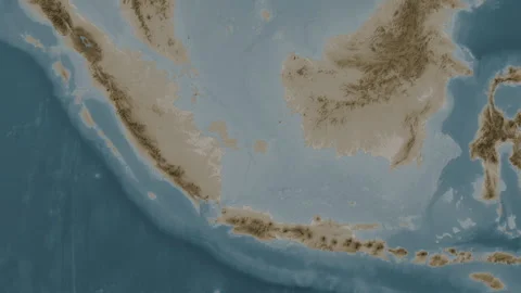 Pulau Billiton Island in the Java Sea. Sepia map. Slide Vídeos de archivo 331719516