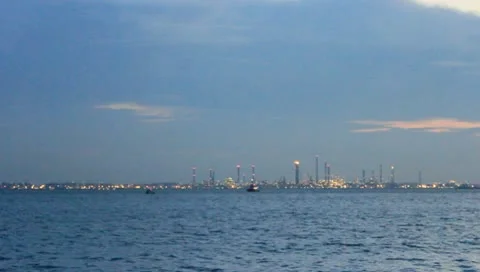 Pulau Bukom Oil Refinery Stock Footage 10865249