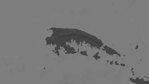 Pulau Kangean in the Java Sea on a bilevel elevation map Stock-Illustration
