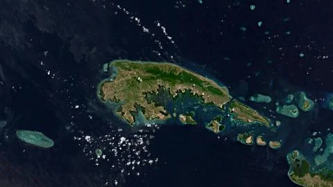Pulau Kangean in the Java Sea on a satellite image taken in July 26, 2021 Illustration