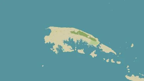 Pulau Kangean in the Java Sea on a topographic, OSM Humanitarian style map Illustration