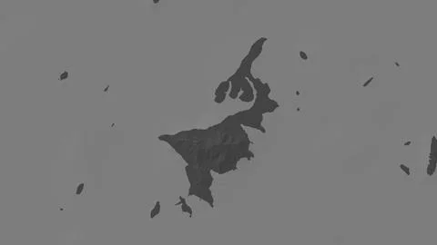 Pulau Karimunjawa in the Java Sea on a bilevel elevation map Illustrazione stock