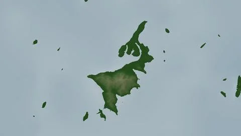 Pulau Karimunjawa in the Java Sea on a colored elevation map Stock Illustration