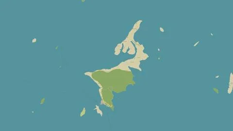 Pulau Karimunjawa in the Java Sea on a topographic, OSM Humanitarian style ma Stockillustratie