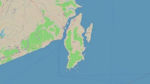 Pulau Laut in the Java Sea on a topographic, OSM standard style map Ilustración de archivo