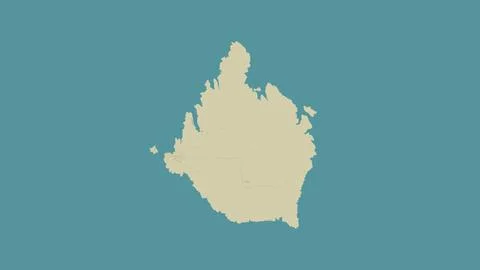 Pulau Liat in the Java Sea on a topographic, OSM Humanitarian style map Illustration