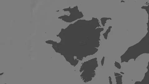 Pulau Mendanau in the Java Sea on a bilevel elevation map Ilustración de archivo