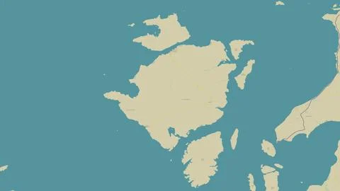 Pulau Mendanau in the Java Sea on a topographic, OSM Humanitarian style map Illustration