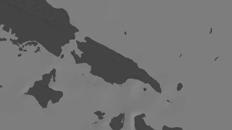 Pulau Paliat in the Java Sea on a bilevel elevation map Ilustração Stock