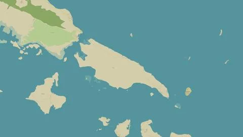 Pulau Paliat in the Java Sea on a topographic, OSM Humanitarian style map Stock-Illustration