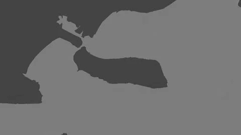 Pulau Poteran in the Java Sea on a bilevel elevation map Stockillustratie