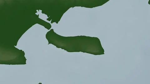 Pulau Poteran in the Java Sea on a colored elevation map Illustration