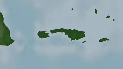 Pulau Raas in the Java Sea on a colored elevation map Stock Illustration