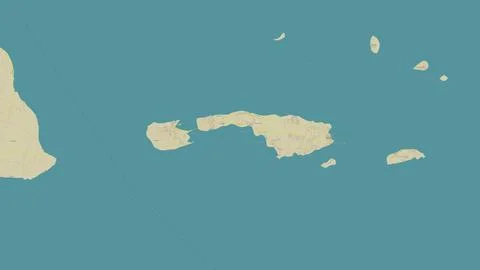 Pulau Raas in the Java Sea on a topographic, OSM Humanitarian style map Stock-Illustration