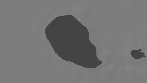 Pulau Sapudi in the Java Sea on a bilevel elevation map Stock Illustration