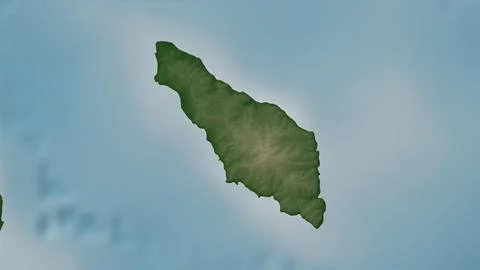 Pulau Tabuhan in the Java Sea on a colored elevation map Illustrazione stock