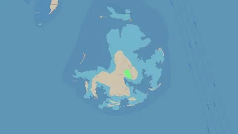 Pulau Tanakeke in the Java Sea on a topographic, OSM standard style map Ilustração Stock