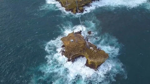 Pulau Timang Orbit View from drone Stock Footage 104534301