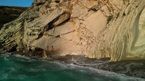 Pulebardha cliff and beach Stock Footage 285388603