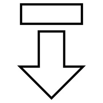 Pull Arrow Down Stroke Vector Icon Stock Illustration