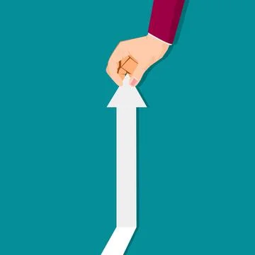 Pull the arrow up by the hand of a businessman. Successful Business Growth Pr Stock Illustration