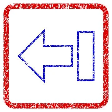 Pull Arrow Left Grunge Framed Icon Stock Illustration