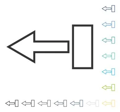 Pull Arrow Left Vector Icon Stock Illustration