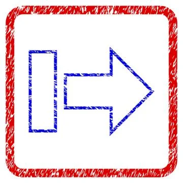 Pull Arrow Right Grunge Framed Icon Stock Illustration