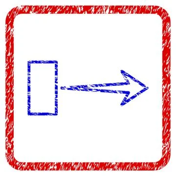Pull Arrow Right Grunge Framed Icon Stock Illustration