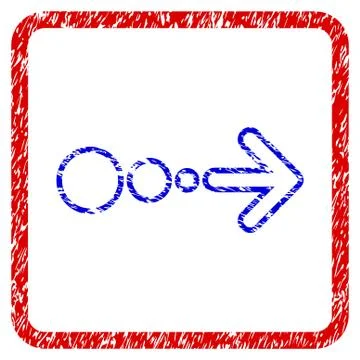 Pull Arrow Right Grunge Framed Icon 스톡 일러스트